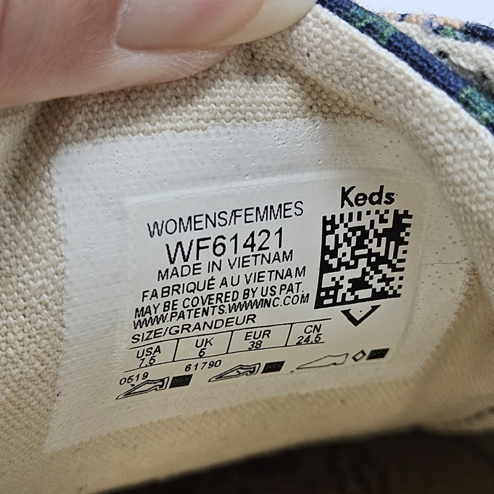 Keds x Rifle Paper Co Women's‎ Size 7.5 Sneakers Blue Peonies Floral Print Shoes - Picture 11 of 12